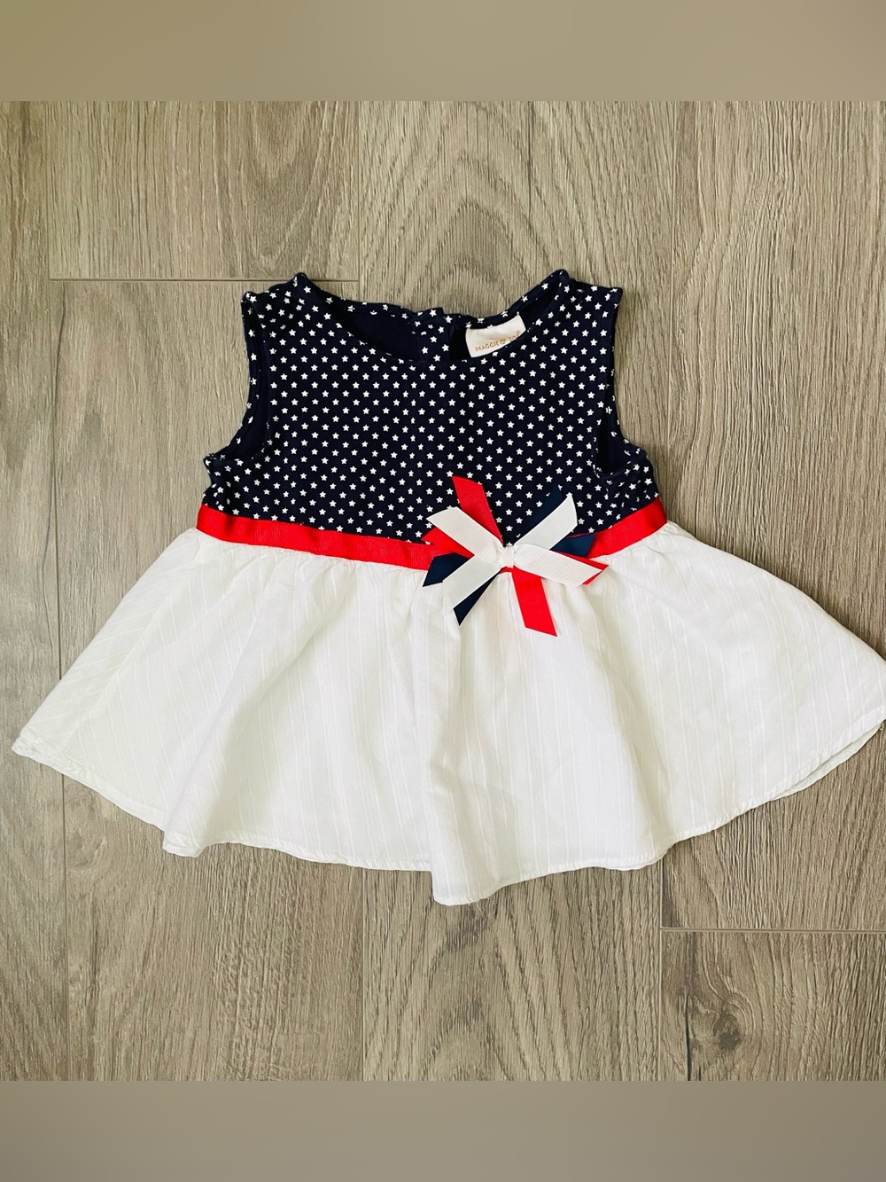 Maggie & Zoe Baby Girl Top 24 M White Blue Red A-Line Patriotic Americana